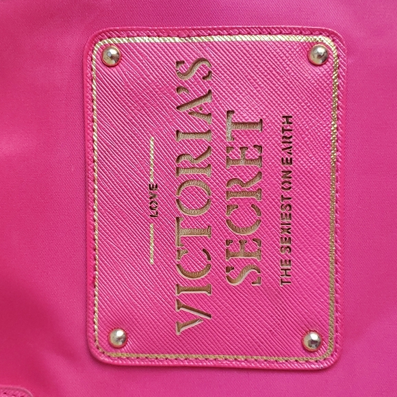Victoria Secret "The Sexiest On Earth" Pretty Pink Large Vinyl Tote Bag - Picture 2 of 14